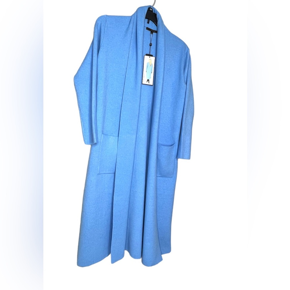 Max Sport Women’s Cardigan Open Front Sweater Heather Blue Size S~NWT $368 MRSP